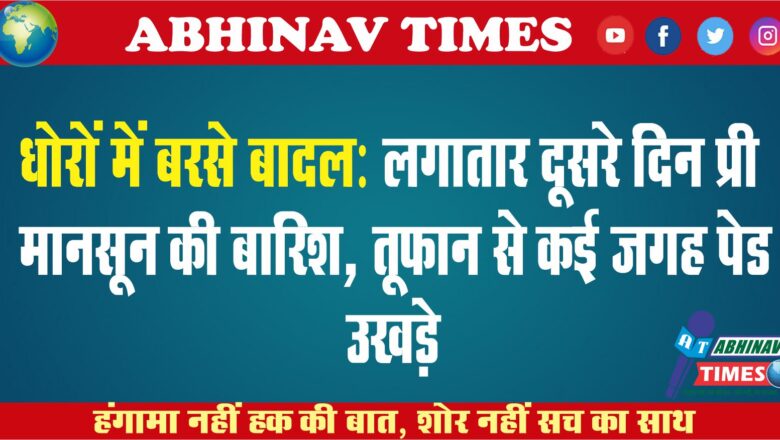 धोरों में बरसे बादल:लगातार दूसरे दिन प्री मानसून की बारिश, तूफान से कई जगह पेड़ उखड़े