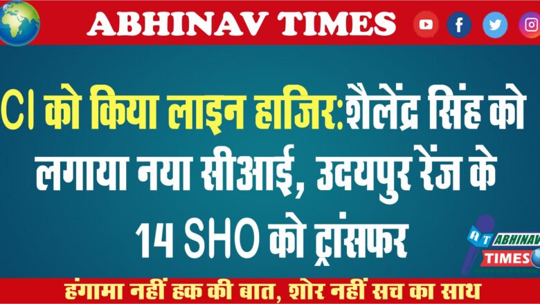 सागवाड़ा CI को किया लाइन हाजिर:शैलेंद्र सिंह को लगाया नया सीआई, उदयपुर रेंज के 14 SHO को ट्रांसफर