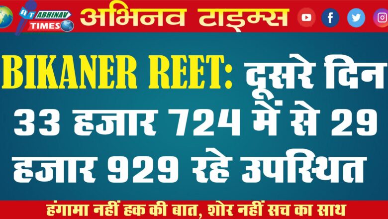 BIKANER REET:  दूसरे दिन 33 हजार 724 में से 29 हजार 929 रहे उपस्थित