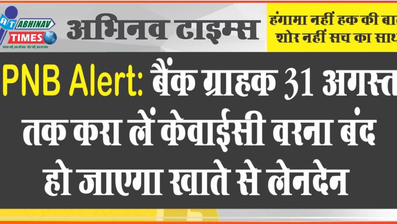 PNB Alert: बैंक ग्राहक 31 अगस्‍त तक करा लें केवाईसी वरना बंद हो जाएगा खाते से लेनदेन, घर बैठे कैसे निपटाएं ये जरूरी काम