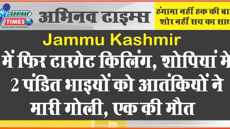 Jammu Kashmir में फिर टारगेट किलिंग, शोपियां में 2 पंडित भाइयों को आतंकियों ने मारी गोली, एक की मौत