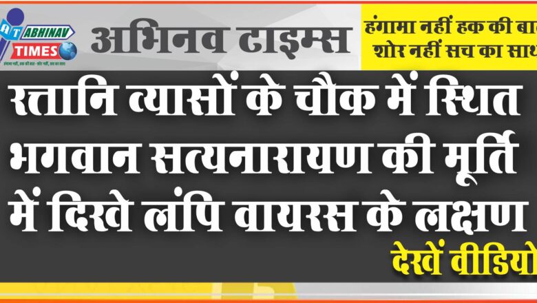 रत्तानि व्यासों के चौक में स्थित भगवान सत्यनारायण की मूर्ति में दिखे लंपि वायरस के लक्षण