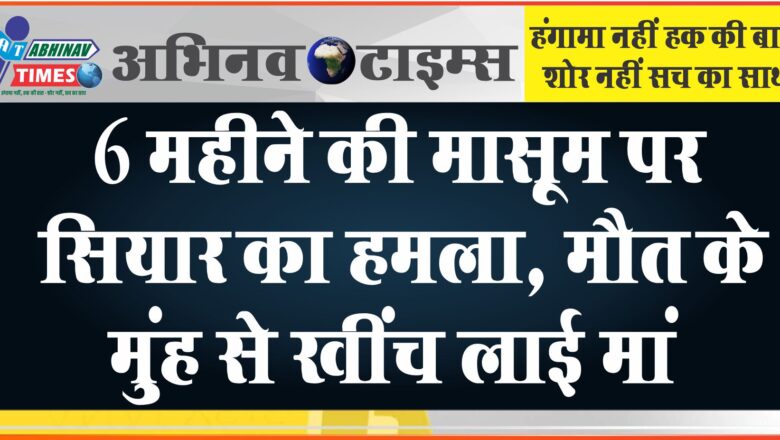 6 महीने की मासूम पर सियार का हमला:सिर को मुंह में दबाकर ले जाने लगा सियार, मौत के मुंह से खींच लाई मां