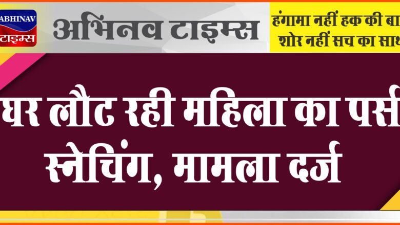 घर लौट रही महिला का पर्स स्नेचिंग:स्कूटी सवार बदमाश वारदात कर फरार, पीछा किया लेकिन हाथ नहीं आया