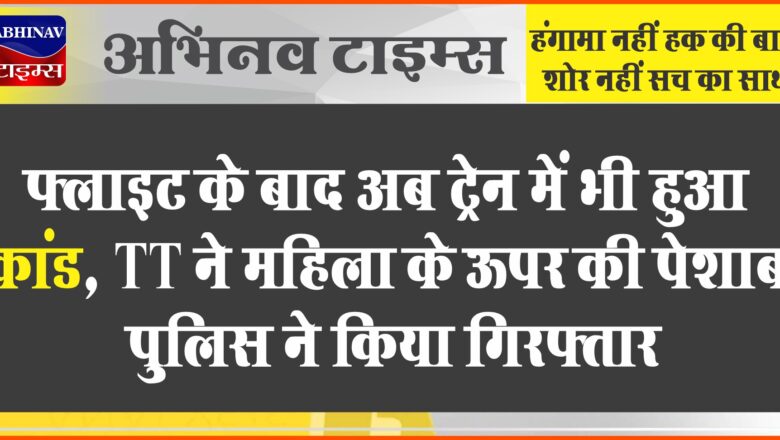 फ्लाइट के बाद अब ट्रेन में भी हुआ कांड, TT ने महिला के ऊपर की पेशाब, पुलिस ने किया गिरफ्तार