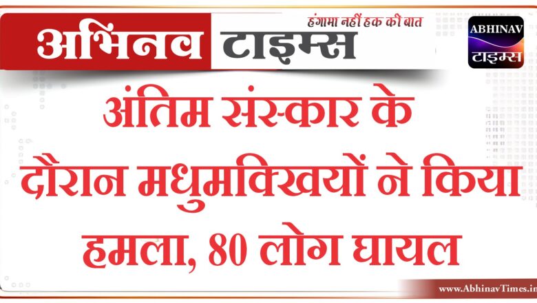 अंतिम संस्कार के दौरान मधुमक्खियों ने किया हमला, 80 लोग घायल