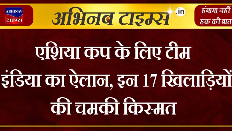 एशिया कप के लिए टीम इंडिया का ऐलान, इन 17 खिलाड़ियों की चमकी किस्मत