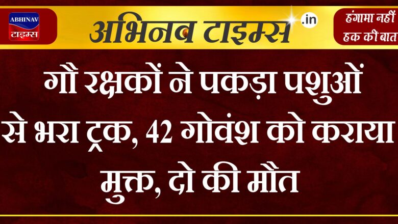 गौ रक्षकों ने पकड़ा पशुओं से भरा ट्रक, 42 गोवंश को कराया मुक्त, दो की मौत