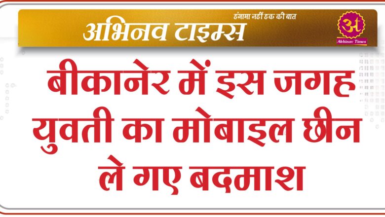 बीकानेर में इस जगह युवती का मोबाइल छीन ले गए बदमाश