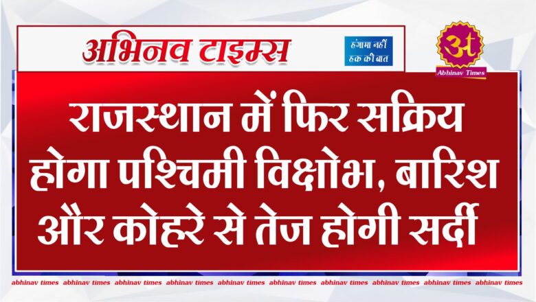 राजस्थान में फिर सक्रिय होगा पश्चिमी विक्षोभ, बारिश और कोहरे से तेज होगी सर्दी