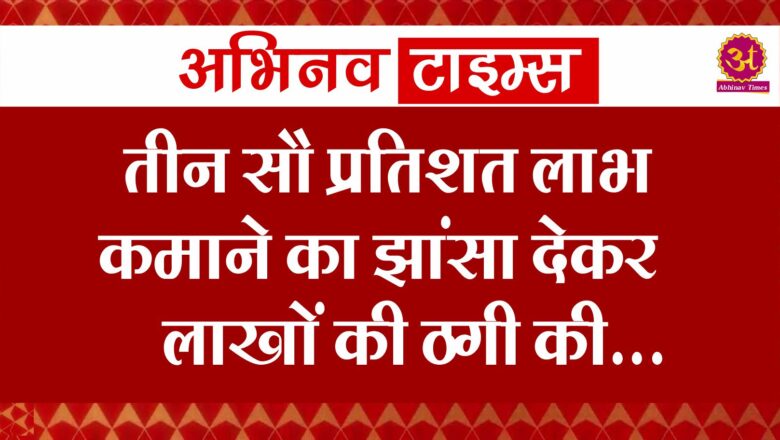 तीन सौ प्रतिशत लाभ कमाने का झांसा देकर लाखों की ठगी की