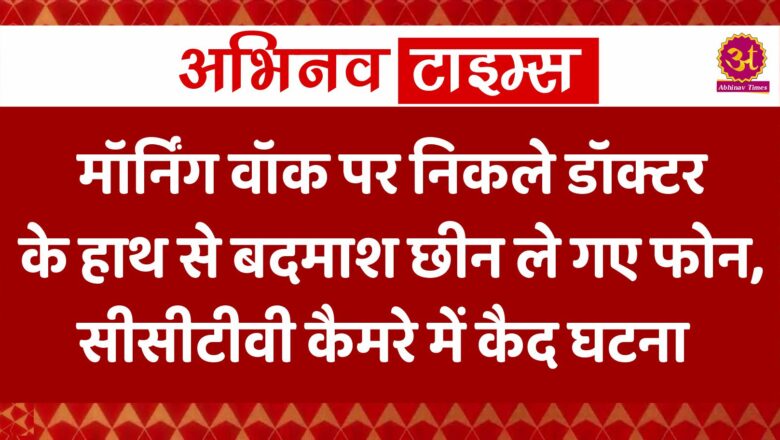 मॉर्निंग वॉक पर निकले डॉक्टर के हाथ से बदमाश छीन ले गए फोन, सीसीटीवी कैमरे में कैद घटना