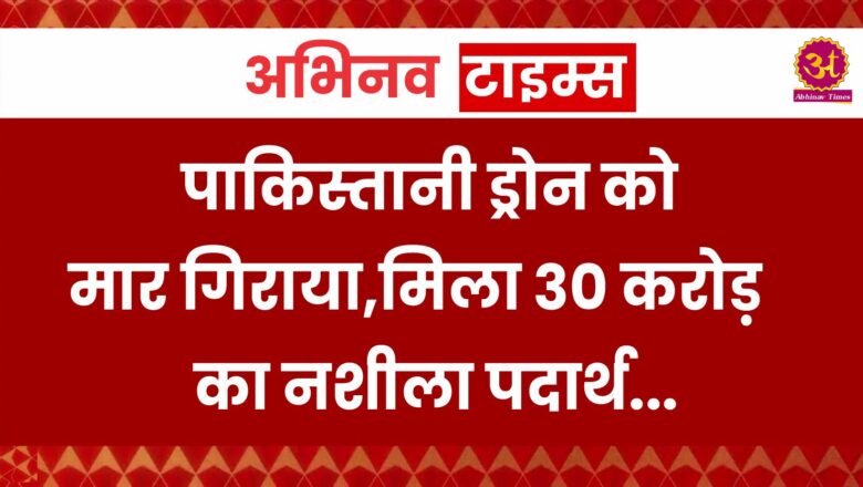 पाकिस्तानी ड्रोन को मार गिराया,मिला 30 करोड़ का नशीला पदार्थ,पढ़ें खबर