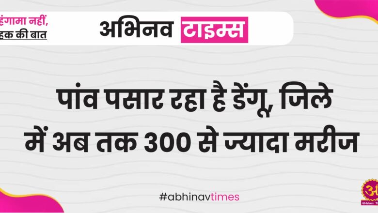 पांव पसार रहा है डेंगू, जिले में अब तक 300 से ज्यादा मरीज