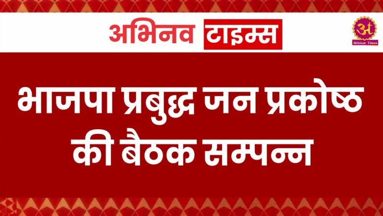 भाजपा प्रबुद्ध जन प्रकोष्ठ की बैठक सम्पन्न